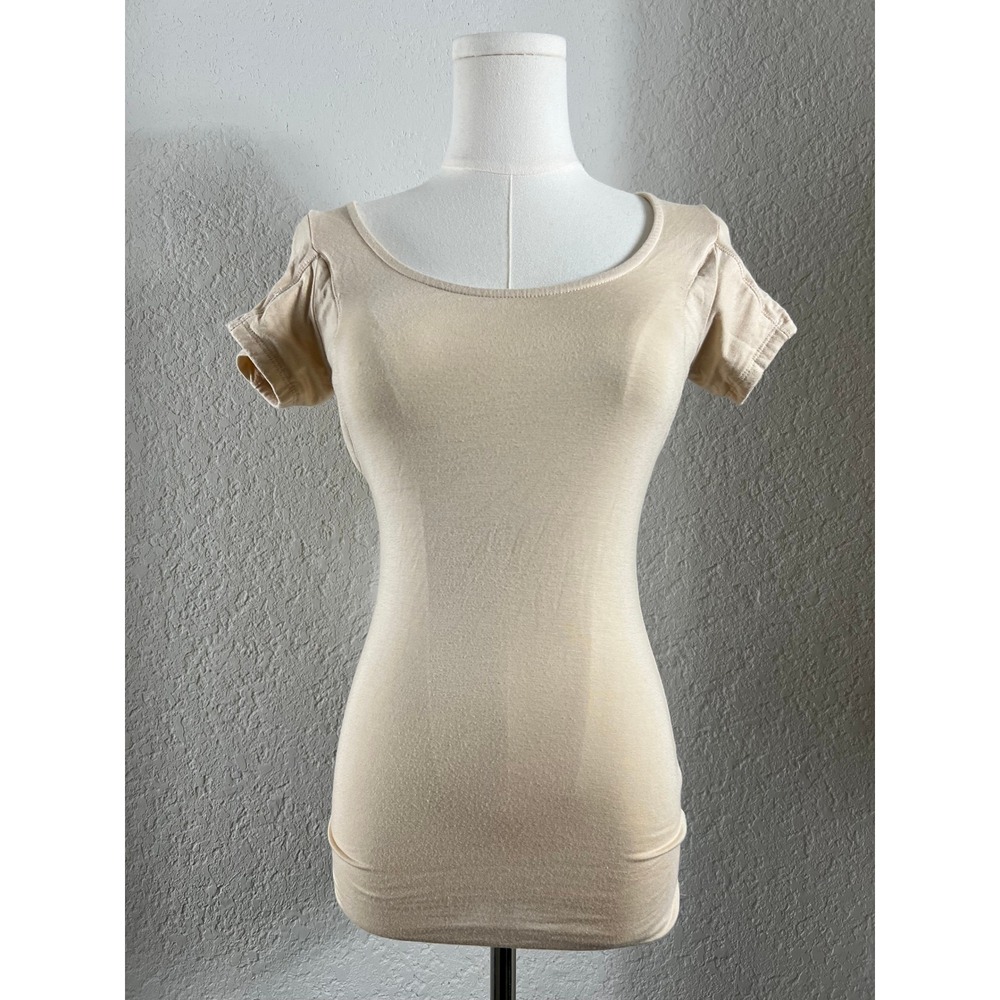 Thompson Tee Sweatproof Undershirt XS Beige Hydro Shield Deep Scoop Neck Slim